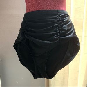 TORRID - BLACK RUCHED HIGH WAIST SWIM BOTTOM - 2X